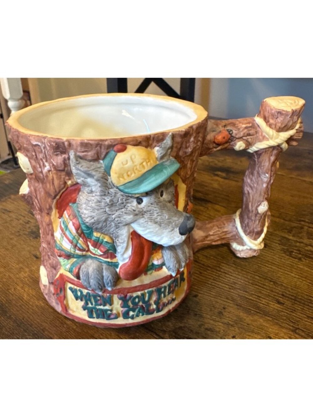 Vintage 1995 Enesco Moose Creek Crossing Ceramic Mug WOLF
